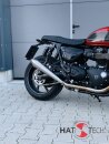 HATTECH Auspuff - GUNBALL 60 - Schalldämpfer mit Anbauteilen für TRIUMPH Speed Twin / Thruxton 1200 / R / RS auf original Krümmer - EU-Typgenehmigung gebürstet