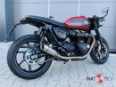 HATTECH Auspuff - OYK75 Low - Schalldämpfer mit Anbauteilen für TRIUMPH Speed Twin / Thruxton 1200 / R / RS auf original Krümmer - EU-Typgenehmigung poliert