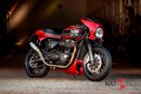 HATTECH Auspuff - RENNSTALL MOTO - OYK75 High - Schalldämpfer mit Anbauteilen für TRIUMPH Speed Twin / Thruxton 1200 / R / RS auf original Krümmer - EU-Typgenehmigung