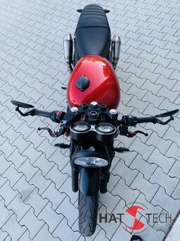 HATTECH Auspuff - RENNSTALL MOTO - OYK75 High - Schalldmpfer mit Anbauteilen fr TRIUMPH Speed Twin / Thruxton 1200 / R / RS auf original Krmmer - EU-Typgenehmigung poliert
