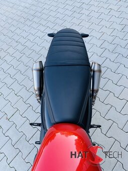 HATTECH Auspuff - RENNSTALL MOTO - OYK75 High - Schalldmpfer mit Anbauteilen fr TRIUMPH Speed Twin / Thruxton 1200 / R / RS auf original Krmmer - EU-Typgenehmigung poliert