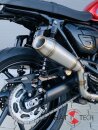 HATTECH Auspuff - RENNSTALL MOTO - OYK75 High - Schalldämpfer mit Anbauteilen für TRIUMPH Speed Twin / Thruxton 1200 / R / RS auf original Krümmer - EU-Typgenehmigung poliert