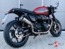 HATTECH Auspuff - RENNSTALL MOTO - OYK75 High - Schalldämpfer mit Anbauteilen für TRIUMPH Speed Twin / Thruxton 1200 / R / RS auf original Krümmer - EU-Typgenehmigung poliert