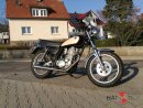 Hattech Auspuff Komplettanlage - GUNBALL 60L - konischer Endschalldämpfer für Yamaha SR 50 mit 60mm Ausgangskonus mit E- Prüfzeichen gebürstet & Anlauffarben an den Sichtschweißnähten