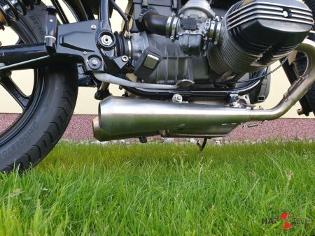 SIDEPIPE_GB25- HATTECH Komplettanlage ohne Interferenzrohr  fr BMW R 80, R 80RT, R 100 RS, RT Monolever Modelle  ab `85   Komplettanlage mit Krmmer und Schalldmpfer - Mit EG-ABE