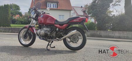 HATTECH Auspuff - GB-OYK - BMW R80R / 100R  und Mystic ---  links- und rechtsseitiger Schalldmpfer - steil stehend -  ab original Krmmer mit EG-ABE #1