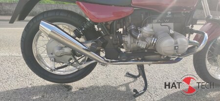 HATTECH Auspuff - GB-OYK - BMW R80R / 100R  und Mystic ---  links- und rechtsseitiger Schalldmpfer - steil stehend -  ab original Krmmer mit EG-ABE #1