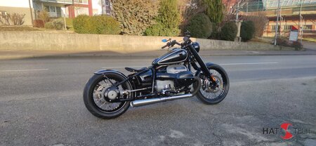 HATTECH Auspuff - LCS OYK Low - Schalldmpfer flach liegend, mit Anbauteilen fr die BMW R18 Modelle auf original Krmmer - EU-Typgenehmigung