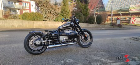 HATTECH Auspuff - LCS OYK Low - Schalldmpfer flach liegend, mit Anbauteilen fr die BMW R18 Modelle auf original Krmmer - EU-Typgenehmigung