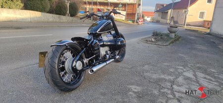 HATTECH Auspuff - LCS OYK Low - Schalldmpfer flach liegend, mit Anbauteilen fr die BMW R18 Modelle auf original Krmmer - EU-Typgenehmigung