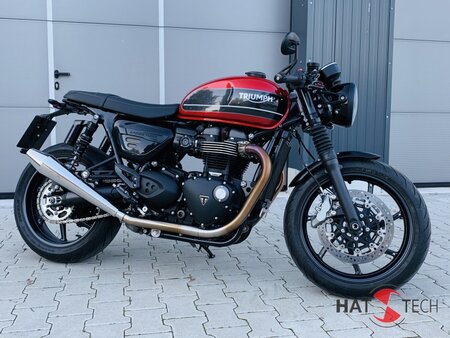 HATTECH Auspuff - GUNBALL 100 - Schalldmpfer mit Anbauteilen fr TRIUMPH Speed Twin / Thruxton 1200 / R / RS auf original Krmmer - EU-Typgenehmigung #1