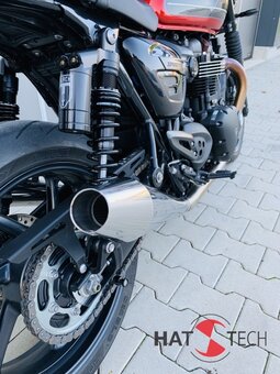 HATTECH Auspuff - GUNBALL 100 - Schalldmpfer mit Anbauteilen fr TRIUMPH Speed Twin / Thruxton 1200 / R / RS auf original Krmmer - EU-Typgenehmigung #1