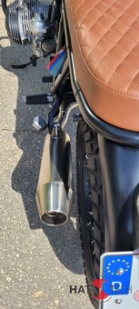 BMW R80 / 100R  und Mystic HATTECH OYK Schalldmpfer steil stehend, mit Y-Rohr ab Krmmer mit EG-ABE