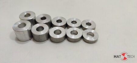 Hattech Aluminium Distanz Da=24mm, H=6mm, Di= 8,5mm geeignet für M8 Schrauben