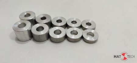 Hattech Aluminium Distanz Da=24mm, H=6mm, Di= 10,5mm geeignet für M10 Schrauben