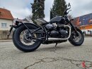 HATTECH Auspuff - BOBBER LC_240/80 RACING-Schalldämpfer mit Anbauteilen für TRIUMPH BONNEVILLE BOBBER (EURO 5)  auf original Vorschalldämpfer - ONLY FOR RACE USE -