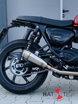 HATTECH Auspuff - OYK75 Low - Euro 5 - Schalldämpfer mit Anbauteilen für TRIUMPH Speed Twin / Thruxton 1200 / R / RS auf original Krümmer - EU-Typgenehmigung